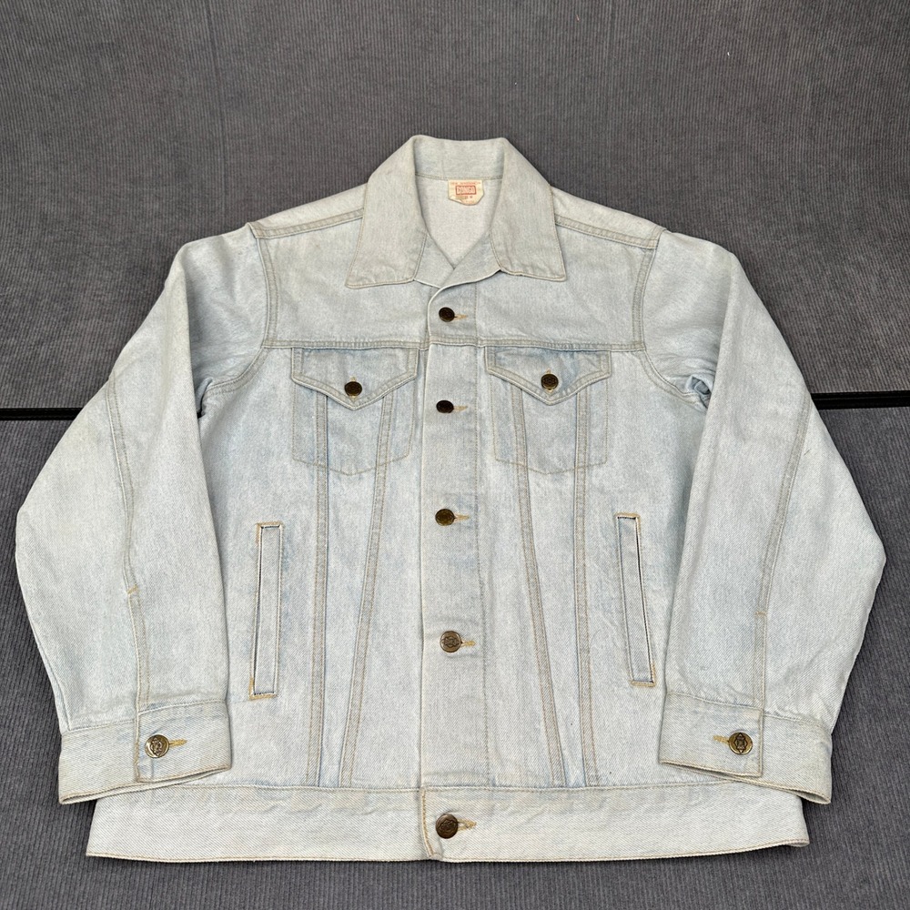 Vintage Bongo Gene Montesano Denim Trucker Jacket Light Wash Made in USA Medium